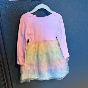 Pastel Pink and Multicolor Layered Kids party dress